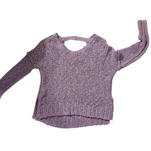 Hollister California Pullover Sweater Open Knit Back Keyhole Womens Purple SZ XS